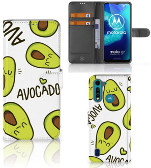 B2Ctelecom GSM Hoesje Motorola G8 Power Lite Mobiel Bookcase Valentijn Cadeautje Haar Avocado Singing