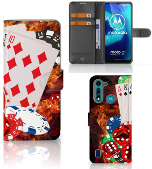 B2Ctelecom GSM Hoesje Motorola G8 Power Lite Wallet Book Case Personaliseren Casino