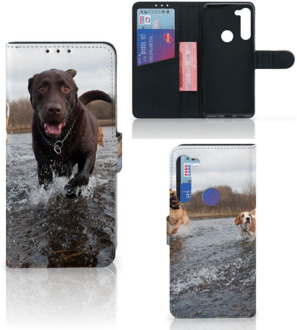 B2Ctelecom GSM Hoesje Motorola G8 Power Wallet Book Case Honden Labrador