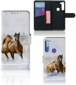 B2Ctelecom GSM Hoesje Motorola G8 Power Wallet Book Case Paarden