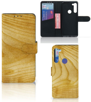 B2Ctelecom GSM Hoesje Motorola G8 Power Wallet Case Licht Hout