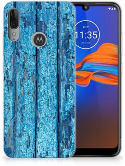 B2Ctelecom GSM Hoesje Motorola Moto E6 Plus Bumper Hoesje Blauw Wood