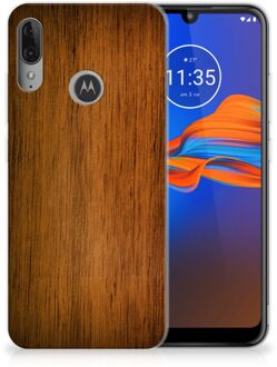 B2Ctelecom GSM Hoesje Motorola Moto E6 Plus Bumper Hoesje Donker Hout