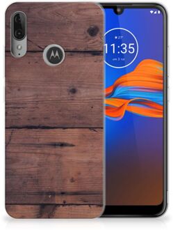 B2Ctelecom GSM Hoesje Motorola Moto E6 Plus Bumper Hoesje Old Wood