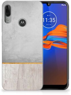 B2Ctelecom GSM Hoesje Motorola Moto E6 Plus Bumper Hoesje Wood Concrete