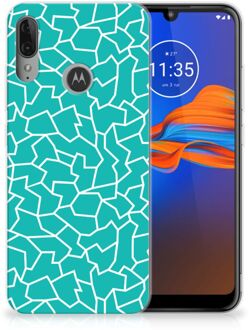 B2Ctelecom GSM Hoesje Motorola Moto E6 Plus Hoesje maken Design Cracks Blue