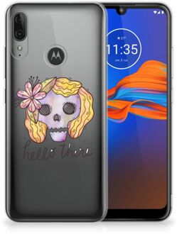 B2Ctelecom GSM Hoesje Motorola Moto E6 Plus Silicone Back Case Boho Skull