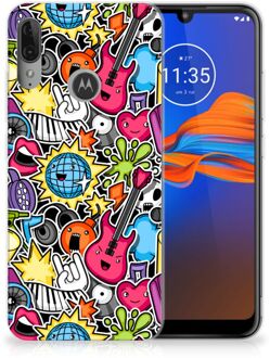 B2Ctelecom GSM Hoesje Motorola Moto E6 Plus Silicone Back Cover Punk Rock