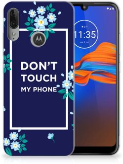 B2Ctelecom GSM Hoesje Motorola Moto E6 Plus Silicone-hoesje Flowers Blue DTMP