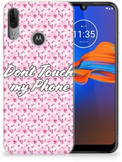 B2Ctelecom GSM Hoesje Motorola Moto E6 Plus Silicone-hoesje Flowers Pink DTMP