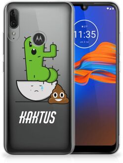 B2Ctelecom GSM Hoesje Motorola Moto E6 Plus Telefoonhoesje met Naam Cactus Poo