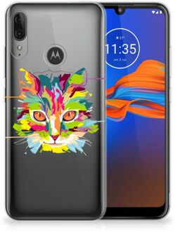 B2Ctelecom GSM Hoesje Motorola Moto E6 Plus Telefoonhoesje met Naam Cat Color