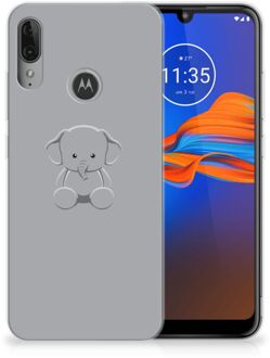 B2Ctelecom GSM Hoesje Motorola Moto E6 Plus Telefoonhoesje met Naam Grijs Baby Olifant