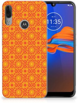 B2Ctelecom GSM Hoesje Motorola Moto E6 Plus TPU bumper Batik Orange