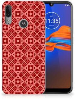 B2Ctelecom GSM Hoesje Motorola Moto E6 Plus TPU bumper Batik Red