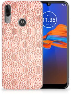 B2Ctelecom GSM Hoesje Motorola Moto E6 Plus TPU bumper Pattern Orange