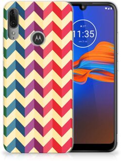 B2Ctelecom GSM Hoesje Motorola Moto E6 Plus TPU bumper Zigzag Color