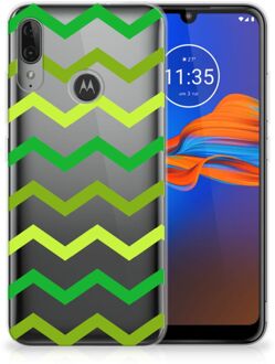 B2Ctelecom GSM Hoesje Motorola Moto E6 Plus TPU bumper Zigzag Groen