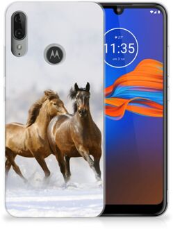 B2Ctelecom GSM Hoesje Motorola Moto E6 Plus TPU Hoesje Paarden