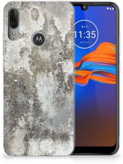 B2Ctelecom GSM Hoesje Motorola Moto E6 Plus TPU Siliconen Hoesje Beton Print