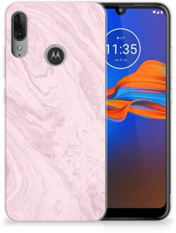 B2Ctelecom GSM Hoesje Motorola Moto E6 Plus TPU Siliconen Hoesje Marble Roze