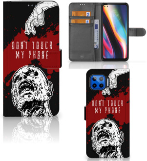 B2Ctelecom GSM Hoesje Motorola Moto G 5G Plus Book Case met Pasjeshouder Zombie Blood