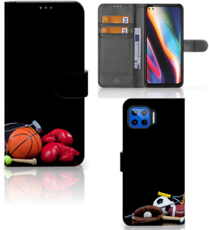 B2Ctelecom GSM Hoesje Motorola Moto G 5G Plus Bookcover Ontwerpen Voetbal, Tennis, Boxing… Sports