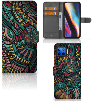 B2Ctelecom GSM Hoesje Motorola Moto G 5G Plus Flip Case Aztec