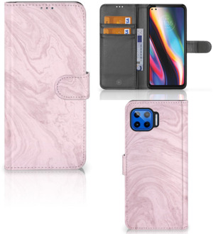 B2Ctelecom GSM Hoesje Motorola Moto G 5G Plus Flip Case Marble Pink