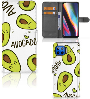 B2Ctelecom GSM Hoesje Motorola Moto G 5G Plus Mobiel Bookcase Valentijn Cadeautje Haar Avocado Singing