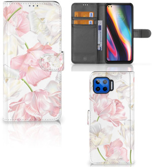 B2Ctelecom GSM Hoesje Motorola Moto G 5G Plus Wallet Book Case Cadeau voor Mama Lovely Flowers