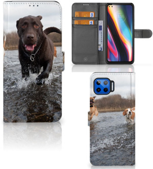 B2Ctelecom GSM Hoesje Motorola Moto G 5G Plus Wallet Book Case Honden Labrador