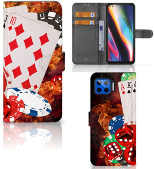 B2Ctelecom GSM Hoesje Motorola Moto G 5G Plus Wallet Book Case Personaliseren Casino