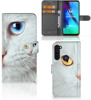 B2Ctelecom GSM Hoesje Motorola Moto G Pro Bookcover Case Witte Kat