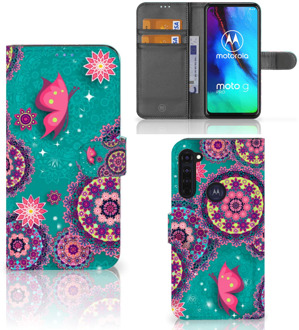 B2Ctelecom GSM Hoesje Motorola Moto G Pro Flipcase Cirkels en Vlinders