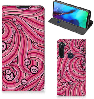 B2Ctelecom GSM Hoesje Motorola Moto G Pro Foto Hoesje ontwerpen Swirl Pink