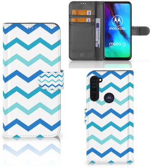 B2Ctelecom GSM Hoesje Motorola Moto G Pro Foto hoesje Zigzag Blauw