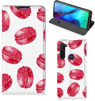 B2Ctelecom GSM Hoesje Motorola Moto G Pro Fotohoesje ontwerpen Pink Macarons