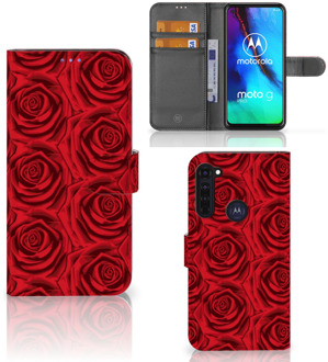 B2Ctelecom GSM Hoesje Motorola Moto G Pro Mobiel Bookcase Red Roses