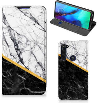 B2Ctelecom GSM Hoesje Motorola Moto G Pro Mobiel Case Marble White Black