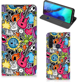 B2Ctelecom GSM Hoesje Motorola Moto G Pro Telefoonhoesje Portemonnee Punk Rock