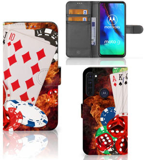 B2Ctelecom GSM Hoesje Motorola Moto G Pro Wallet Book Case Personaliseren Casino