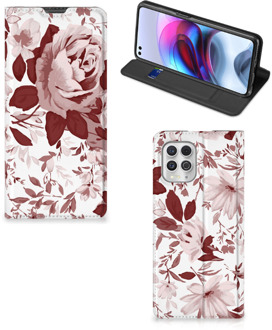 B2Ctelecom GSM Hoesje Motorola Moto G100 Bookcase Watercolor Flowers