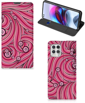 B2Ctelecom GSM Hoesje Motorola Moto G100 Foto Hoesje ontwerpen Swirl Pink