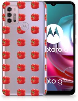 B2Ctelecom GSM Hoesje Motorola Moto G30 | G10 Smartphonehoesje Transparant Paprika Red