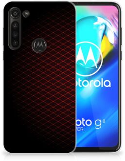 B2Ctelecom GSM Hoesje Motorola Moto G8 Power Backcase TPU Siliconen Hoesje Geruit Rood