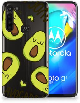 B2Ctelecom GSM Hoesje Motorola Moto G8 Power Backcase TPU Siliconen Hoesje Transparant Avocado Singing