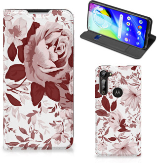 B2Ctelecom GSM Hoesje Motorola Moto G8 Power Bookcase Watercolor Flowers