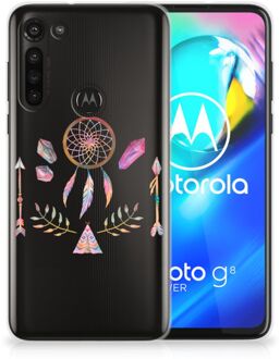 B2Ctelecom GSM Hoesje Motorola Moto G8 Power Bumper Hoesje Doorzichtig Boho Dreamcatcher