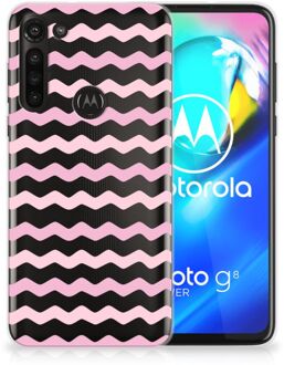 B2Ctelecom GSM Hoesje Motorola Moto G8 Power Bumper Hoesje Waves Roze